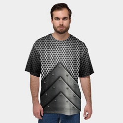 Футболка оверсайз мужская Броня металлическая, цвет: 3D-принт — фото 2