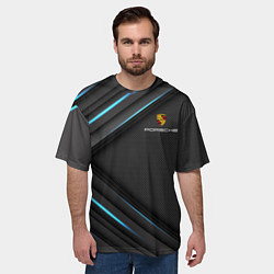 Футболка оверсайз мужская PORSCHE, цвет: 3D-принт — фото 2