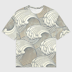 Футболка оверсайз мужская Арт волны, цвет: 3D-принт