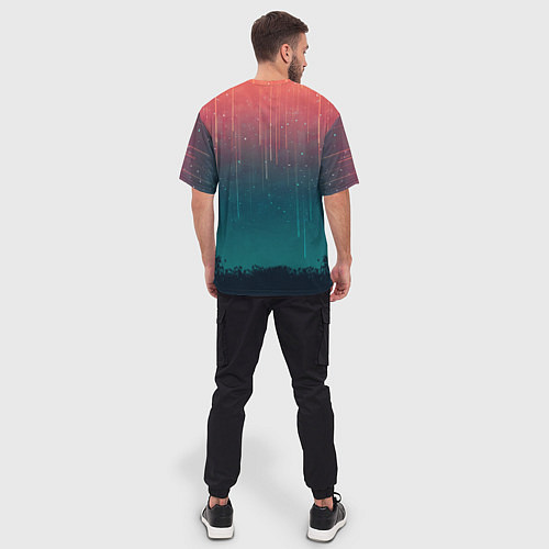 Мужская футболка оверсайз Космический Дождь / 3D-принт – фото 4
