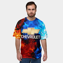 Футболка оверсайз мужская CHEVROLET, цвет: 3D-принт — фото 2