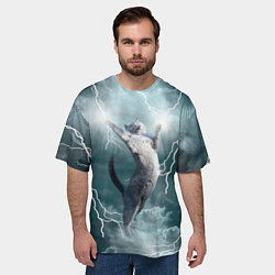 Футболка оверсайз мужская Грозовой кошак, цвет: 3D-принт — фото 2