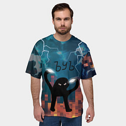 Футболка оверсайз мужская ЪУЪ Молнии, цвет: 3D-принт — фото 2