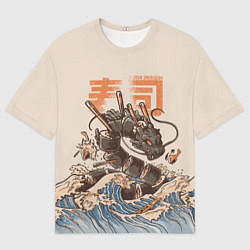 Мужская футболка оверсайз Sushi dragon