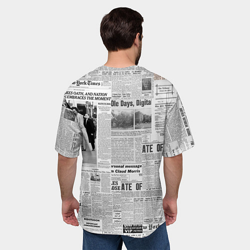 Мужская футболка оверсайз Газета Newspaper / 3D-принт – фото 4