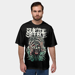 Футболка оверсайз мужская Suicide silence, цвет: 3D-принт — фото 2