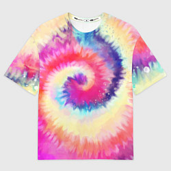 Футболка оверсайз мужская Tie Dye vortex, цвет: 3D-принт
