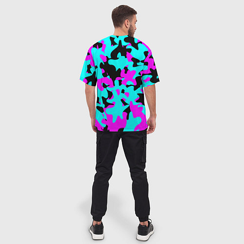 Мужская футболка оверсайз Modern Camouflage / 3D-принт – фото 4