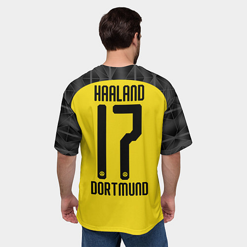 Мужская футболка оверсайз Холанд home 19-20 UEFA / 3D-принт – фото 4