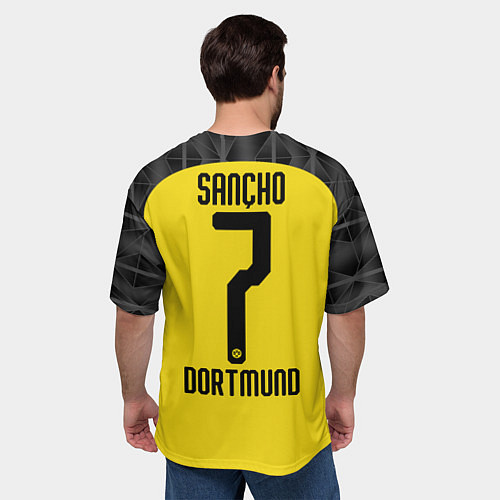 Мужская футболка оверсайз Sancho home UEFA 19-20 / 3D-принт – фото 4