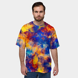 Футболка оверсайз мужская Огненно-синий полутон, цвет: 3D-принт — фото 2