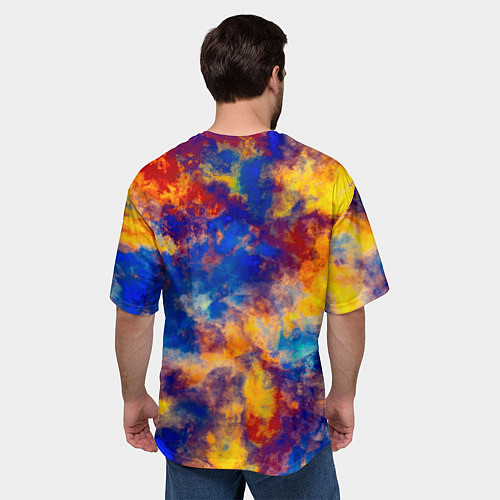 Мужская футболка оверсайз Огненно-синий полутон / 3D-принт – фото 4