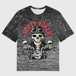 Футболка оверсайз мужская Веселый байкер, цвет: 3D-принт