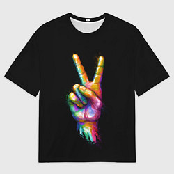 Футболка оверсайз мужская V, цвет: 3D-принт