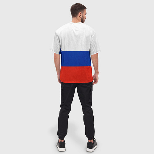 Мужская футболка оверсайз Russia / 3D-принт – фото 4