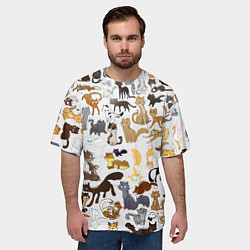 Футболка оверсайз мужская Котоколлаж 01, цвет: 3D-принт — фото 2