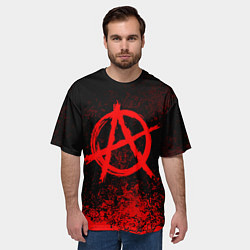Футболка оверсайз мужская АНАРХИЯ, цвет: 3D-принт — фото 2
