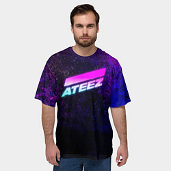 Футболка оверсайз мужская ATEEZ neon, цвет: 3D-принт — фото 2