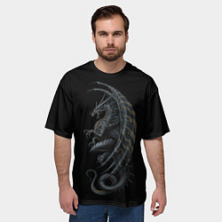 Футболка оверсайз мужская Black Dragon, цвет: 3D-принт — фото 2
