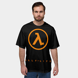 Футболка оверсайз мужская Half-life orange logo, цвет: 3D-принт — фото 2
