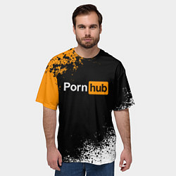 Футболка оверсайз мужская PORNHUB, цвет: 3D-принт — фото 2