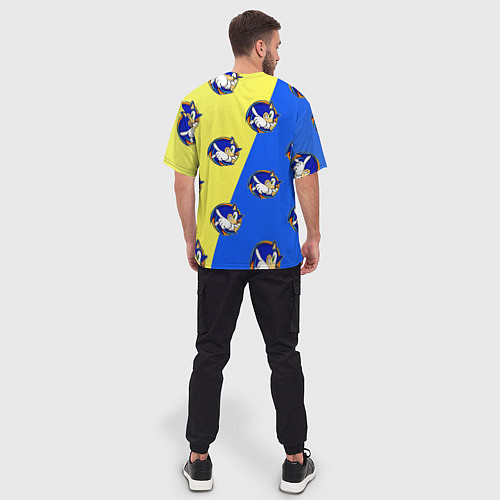 Мужская футболка оверсайз Sonic - Соник / 3D-принт – фото 4
