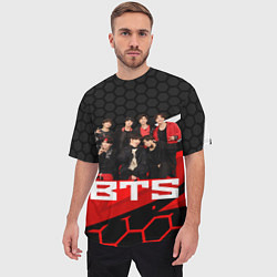 Футболка оверсайз мужская BTS, цвет: 3D-принт — фото 2