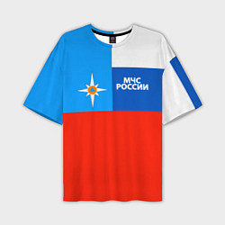 Футболка оверсайз мужская Флаг МЧС России, цвет: 3D-принт
