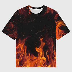 Футболка оверсайз мужская ОГОНЬ, цвет: 3D-принт