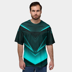 Футболка оверсайз мужская NEON GEOMETRY STRIPES, цвет: 3D-принт — фото 2