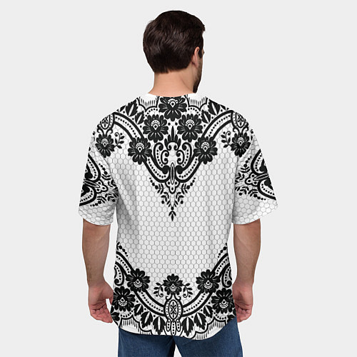 Мужская футболка оверсайз Кружева / 3D-принт – фото 4