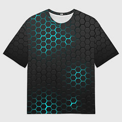 Футболка оверсайз мужская СТАЛЬНАЯ НЕОНОВАЯ БРОНЯ, цвет: 3D-принт