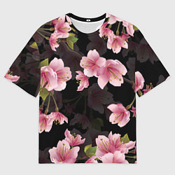 Мужская футболка оверсайз САКУРА ВИШНЯ