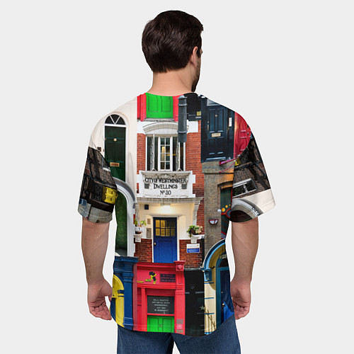 Мужская футболка оверсайз London doors цифровой коллаж / 3D-принт – фото 4