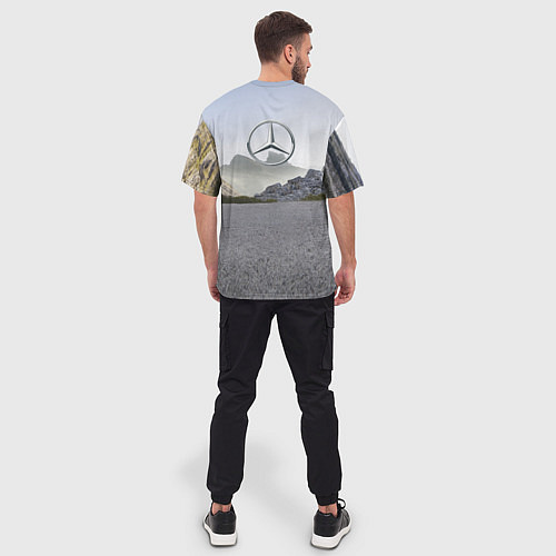 Мужская футболка оверсайз Mercedes V8 Biturbo / 3D-принт – фото 4