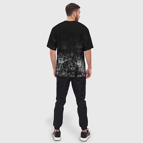 Мужская футболка оверсайз Череп с ирокезы / 3D-принт – фото 4