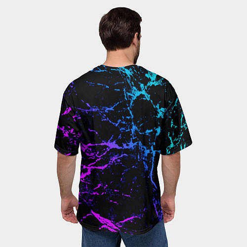 Мужская футболка оверсайз МРАМОР NEON / 3D-принт – фото 4