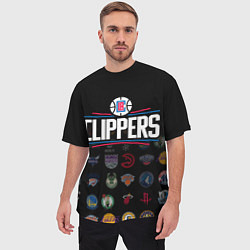 Футболка оверсайз мужская Los Angeles Clippers 2, цвет: 3D-принт — фото 2