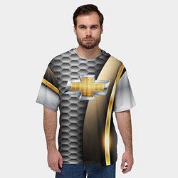 Футболка оверсайз мужская CHEVROLET, цвет: 3D-принт — фото 2