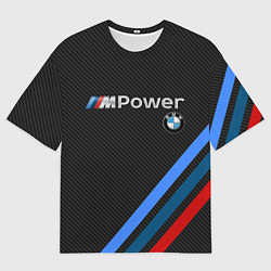 Футболка оверсайз мужская BMW POWER CARBON, цвет: 3D-принт