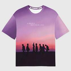 Футболка оверсайз мужская BTS, цвет: 3D-принт