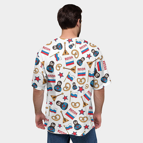Мужская футболка оверсайз РОССИЯ УЗОР / 3D-принт – фото 4
