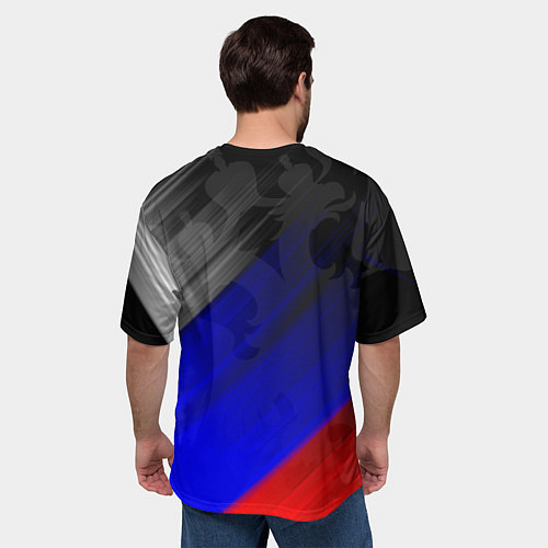 Мужская футболка оверсайз РОССИЯ / 3D-принт – фото 4