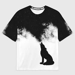 Футболка оверсайз мужская Galaxy wolf, цвет: 3D-принт