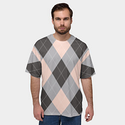 Футболка оверсайз мужская Шотландка, цвет: 3D-принт — фото 2