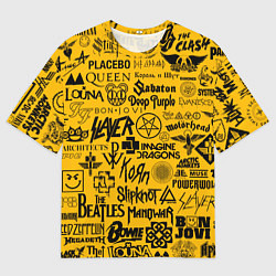 Футболка оверсайз мужская ЛОГОТИПЫ РОК ГРУПП, цвет: 3D-принт