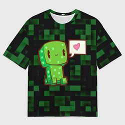 Футболка оверсайз мужская Minecraft Creeper, цвет: 3D-принт