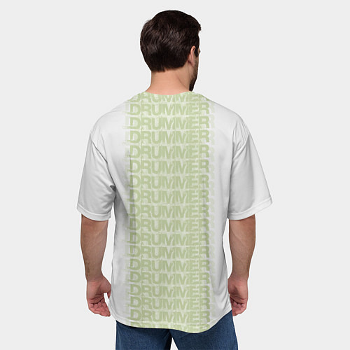 Мужская футболка оверсайз Drummer / 3D-принт – фото 4