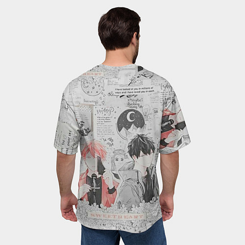 Мужская футболка оверсайз Сато и Рицу / 3D-принт – фото 4