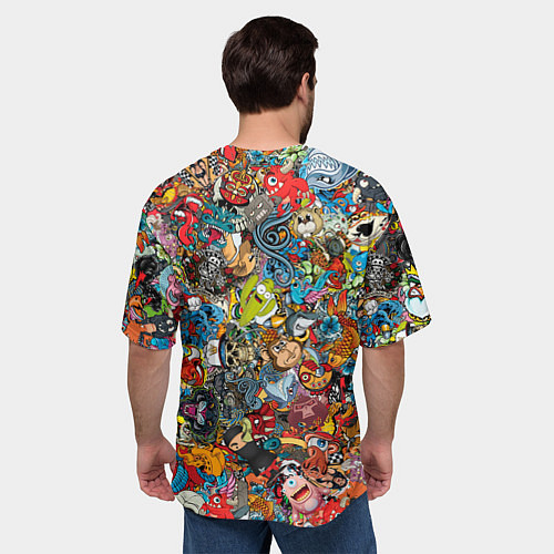 Мужская футболка оверсайз Стикеры / 3D-принт – фото 4